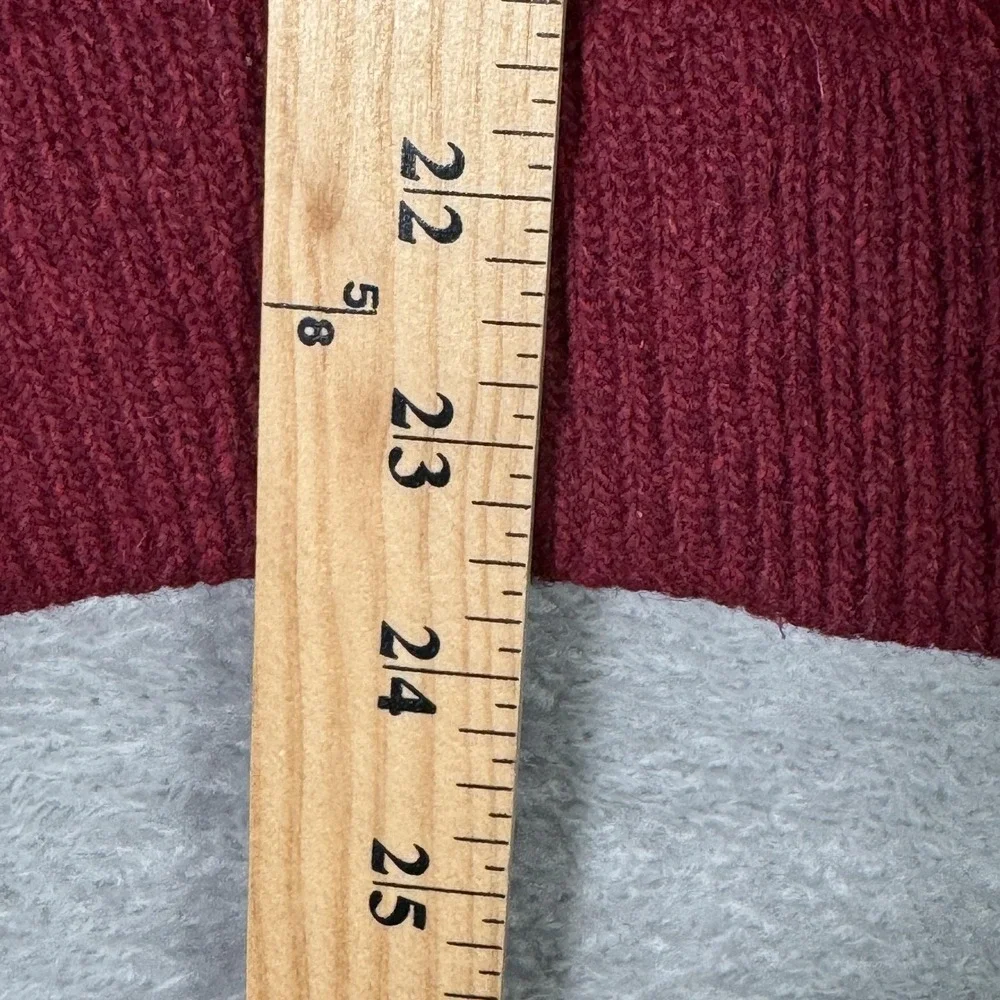 Vintage LL Bean Sweater Womens S Red Wool Fair Isle Crewneck Norway Heavyweight - Picture 6 of 8